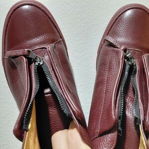 YLATI Italy Men's Burgundy Sneakers 11 Zipper BADASS